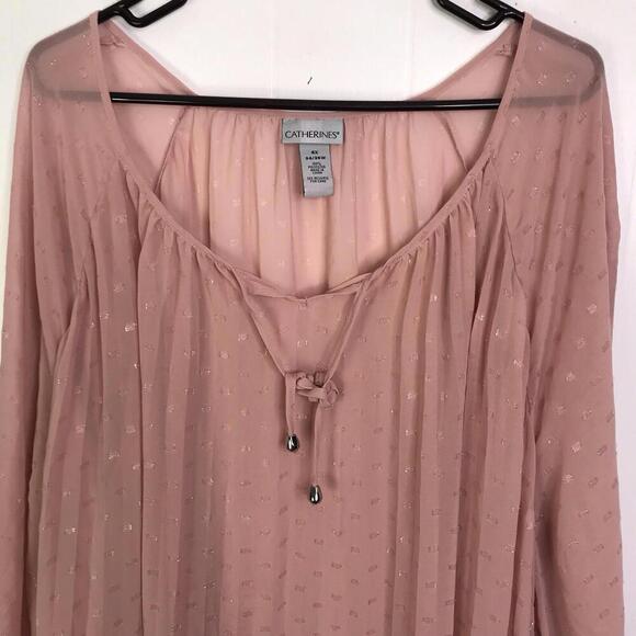 Catherine Tops Womens 5X 4 Piece Bundle Popover Button Downs Red Polka Dot White - Picture 2 of 15